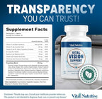 Vital Vision Support – Eye Health Supplement with Vitamin A, Lutein, Beta Carotene & Antioxidants – Eye Vitamins Support Hydration & Oxidative Stress -30 Days Serving