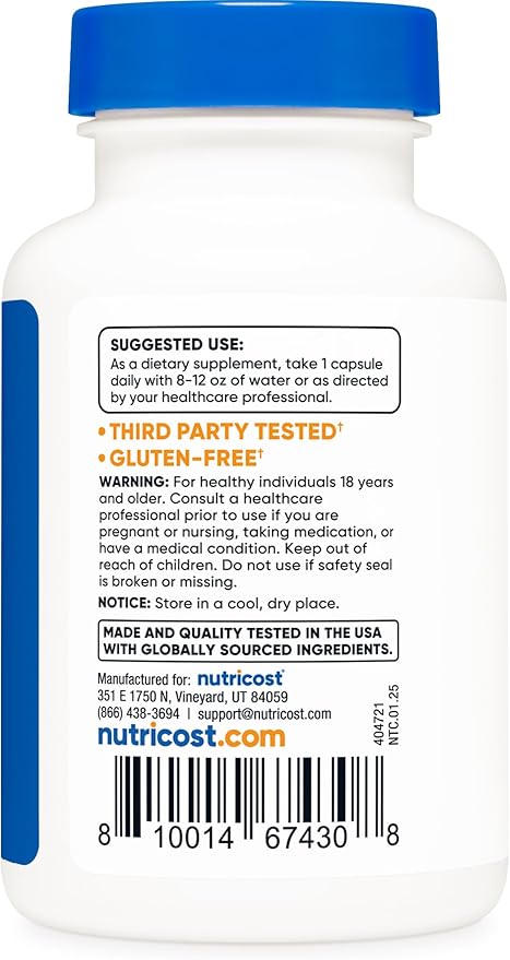 Nutricost Chelated Manganese Supplement 8mg, Amino Acid Chelate, 120 Capsules, 120 Servings - Gluten Free, Non-GMO and Vegetarian Friendly