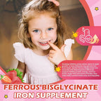 2 Pack Iron Supplement Gummies for Kids with Multivitamin, Calcium, Zinc, Folate - Kids Iron Gummies Support Immune, Blood Builder, Iron Deficiency, Anemia & Energy - Vegan, Strawberry