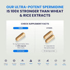 Ultimate Spermidine Supplements for Men and Women, 100x Formula, Longevity Supplements Support, 10 mg Per Capsule, 3rd Party Tested, Vegan, 120 Servings
