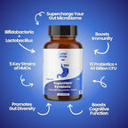 Layer Origin SuperHMO: Synbiotic Capsules with 5 HMO Prebiotics & 40 Billion CFU Probiotics - Bifidobacteria & Lactobacillus, 60 Count