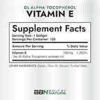 Built by Nature Vitamin E with Olive Oil - 400 IU (dl-Alpha Tocopherol) - High Potency Antioxidant Supplement for Immune, Skin & Heart Health - Non-GMO - 4 Month Supply, 120 Softgels
