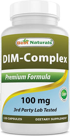 Best Naturals DIM Supplement 100 mg 120 Capsules, DIM for Estrogen Metabolism & Balance, For Menopause, Body Building, PCOS & Hormonal Acne