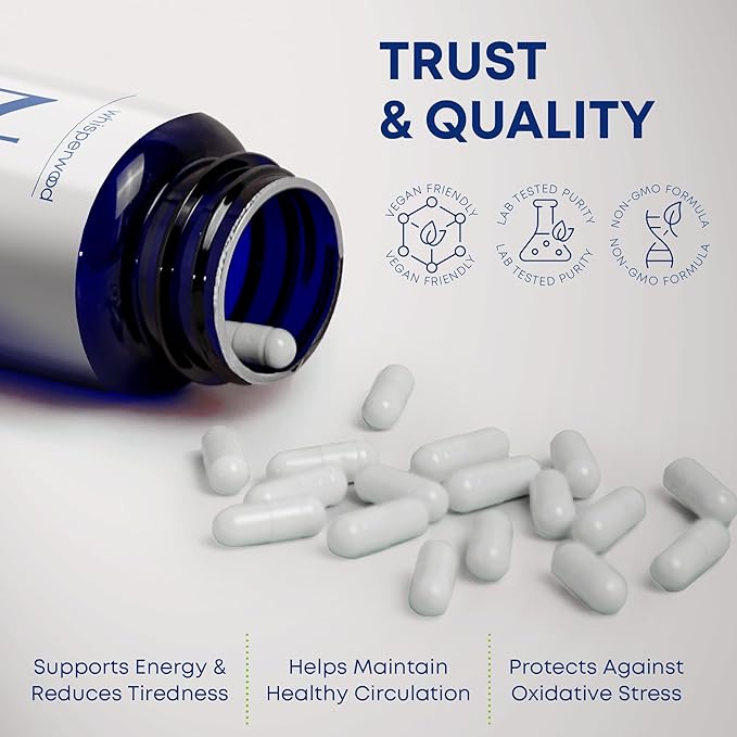 NAD+ Supplement with Nicotinamide Riboside, Trans Resveratrol & Quercetin – NAD Plus Complex for Energy, Brain & Mitochondrial Support – Antioxidant and Longevity Formula for Women & Men – 60 capsules