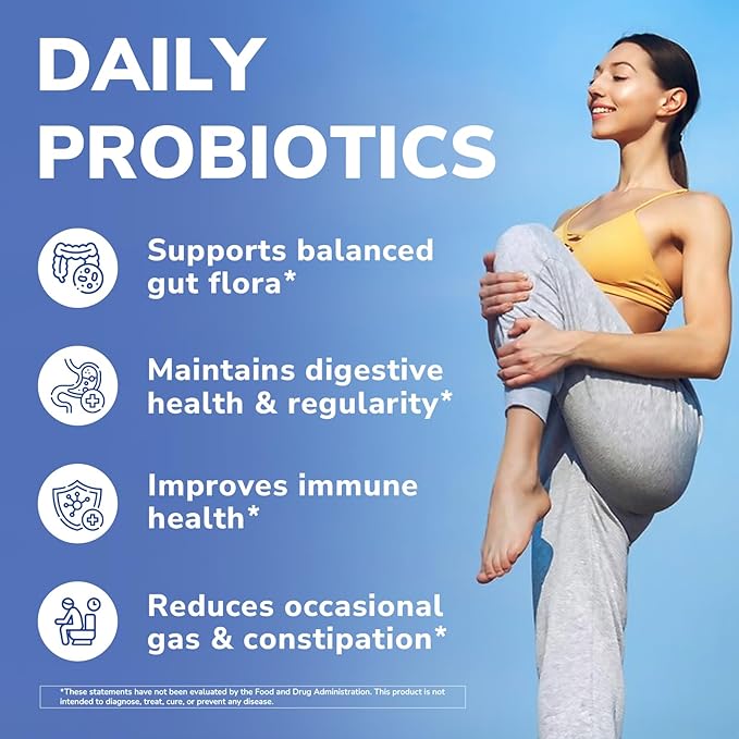 Vitalibre Probiotic for Women and Men, 50 Billion CFU, 25 Diverse Strains Plus Prebiotics, for Digestive Health & Immune Support, Delayed Release, No Refrigeration Needed, 60 Veggie Capsules