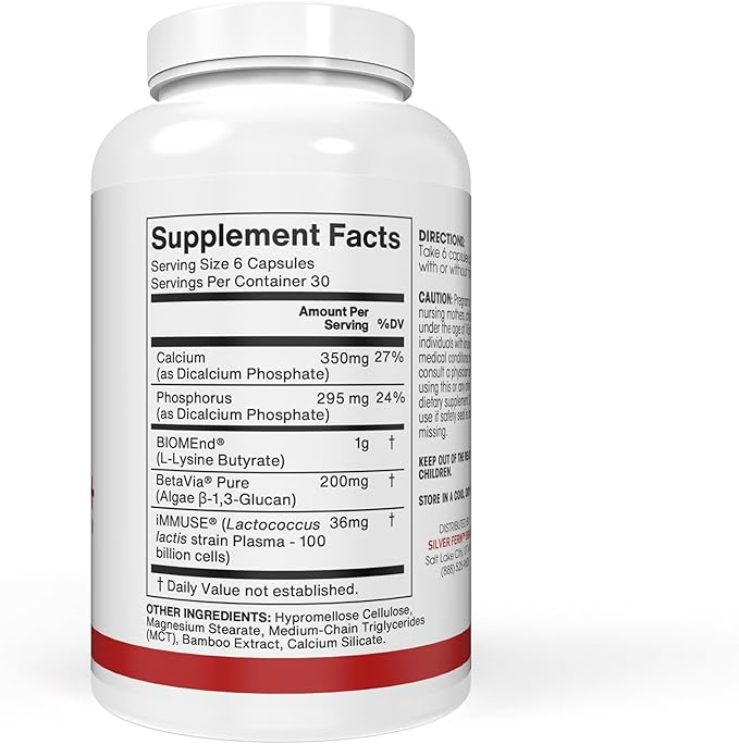 Silver Fern Brand Postbiotic+ – Postbiotic Supplement with BIOMend™, BetaVia™ & Immuse® – Supports Gut Microbiome Balance & Daily Wellness – 30 Capsules (1 Pack)