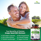 Zazzee Ultimate Anti Aging Antioxidant Bundle | USDA Organic Pomegranate with Polyphenol Rich Blueberry and Super Concentrated Grape Seed Extract Capsules | Non-GMO Vegan & ISO Lab Tested