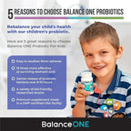 Balance ONE Time-Release Kids Probiotic – Up to 15x Better Survivability – 3 Billion CFU – Gut & Digestive Support for Children – Sugar Free, Easy to Swallow, 2 Month Supply