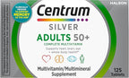 Centrum Silver Multivitamin for Adults 50 Plus, Multivitamin/Multimineral Supplement, Vitamin D3, B-Vitamins, Gluten Free, Non-GMO Ingredients, Supports Memory and Cognition in Older Adults - 125 Ct