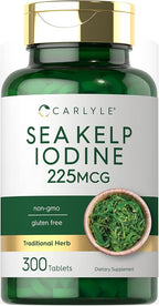 Carlyle Sea Kelp Iodine Supplement | 225mcg | 300 Tablets | Non-GMO, Gluten Free | Traditional Herb Supplement
