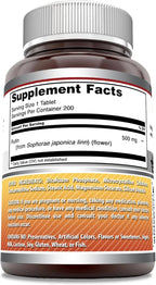 Amazing Formulas Rutin 500mg 200 Tablets Supplement | Non-GMO | Gluten Free | Made in USA