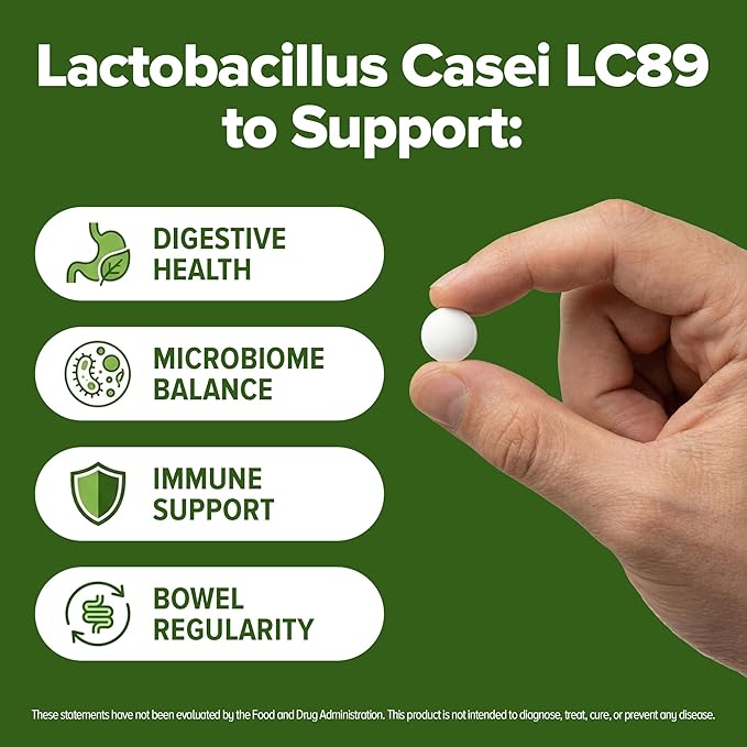Lactobacillus Casei Probiotic 240 Tablets (4 Month Supply) - 3 Billion CFU - Studied Strain LC89 - Digestive Health & Bowel Support - GMP Certified (240, Lactobacillus Casei)