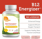 Zahler Energizer - Folate and B12 Supplement - Fast Dissolving Cherry Flavor Lozenges Dual Vitamin Methylated B12 & Folate Supplement with 1360 mcg Folic Acid (360 Count)