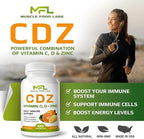 | C D Z | Vitamin C, 1000mg | Vitamin D3, 125mcg | Zinc, 25mg | Non-GMO & Gluten Free | 120 Vegetarian Capsules | 120 Servings