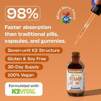 Vitamin K2 MK7 Liquid Supplement – Pure K2MK7 Menaquinone-7 (100 mcg) – Vegan, Non-GMO & Fast-Absorbing – Daily K2 Vitamin Supplement for Bone Strength & Cardiovascular Support (Mixed Berry, 60ml)