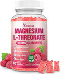 Magnesium L-Threonate Gummies 1000mg, Sugar-Free Magnesium Threonate Supplement for Kids & Adults, Nervous & Muscle System Support, Non-GMO, Raspberry Flavor, 60 Count