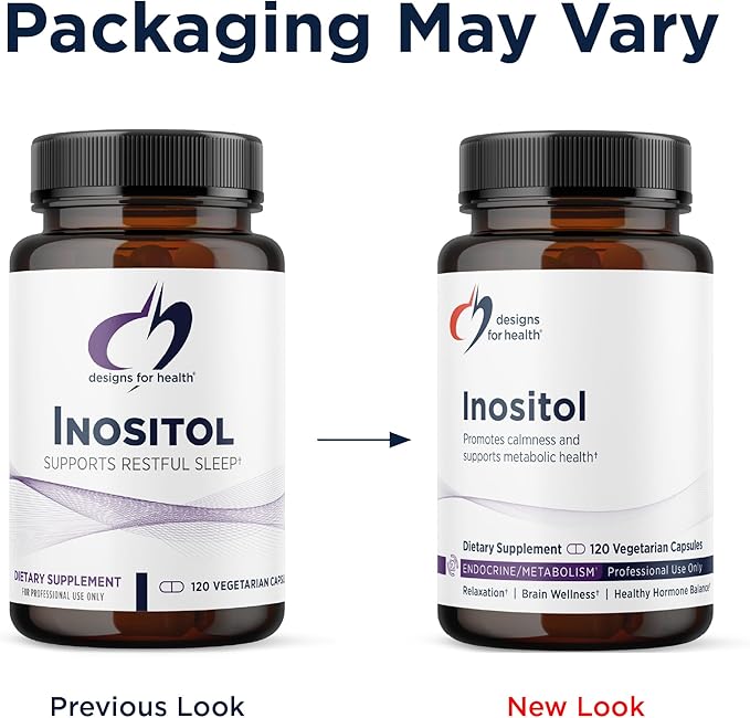 Designs for Health Inositol Capsules - 900mg per Capsule Inositol Dietary Supplement for Female Hormone Support, Relaxation & Liver Health Support - Brain Support Supplement (120 Capsules)