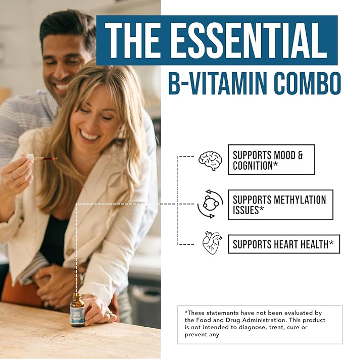 Organic Methyl Folate 1000 mcg + Methyl B12 Cofactor (300 Servings) – Metabolically Active 5-MTHF Form, Organic Berry Flavor, Liquid Sublingual Form – Mood, Cognition, Methylation, Pregnancy (1oz)
