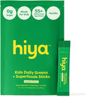 HIYA Kids Greens Powder Sticks - 55 Whole-Food Sourced Ingredients & Delicious Flavor - Greens Superfood Powder for Kids (Vanilla)