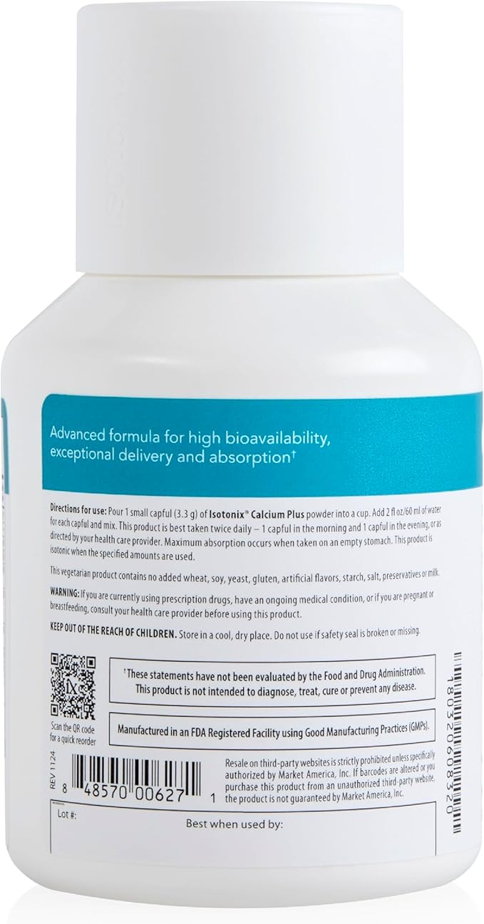 Isotonix Calcium Plus – Calcium Supplement for Women and Men with Magnesium, Vitamin D3, and Vitamin C – Fast Absorbing Isotonic Formula – Calcium Citrate & 5 Salts - 90 Servings