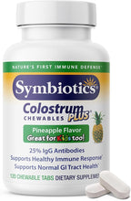 Symbiotics Naturade Colostrum Chewable Tablets – Immune & Digestive Support with Lactoferrin, Gluten Free, Low Sugar, Easy Daily Wellness Nutrition (120 Count - Pineapple)