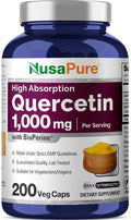 NusaPure Quercetin - Suitable for Vegetarian/Vegan, Non - GMO - 1000 mg - 200 Capsules