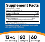 Nutricost Astaxanthin 12mg, 60 Softgels - Non-GMO and Gluten Free (2 Month Supply)