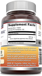 Amazing Formulas Rutin 500 Mg | Tablets Supplement | Non-GMO | Gluten-Free | Made in USA (1 Pack | 100 Count)