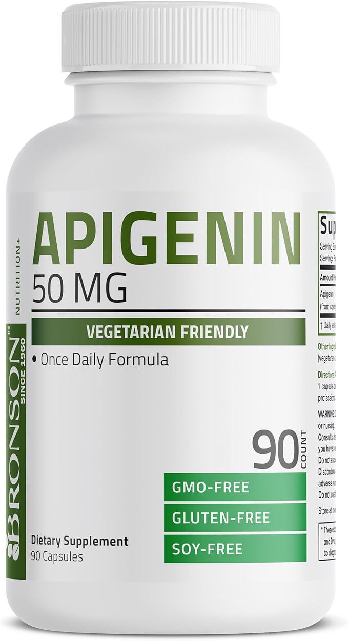 Bronson Apigenin 50mg Apium Graveolens Once Daily Formula, 90 Vegetarian Capsules
