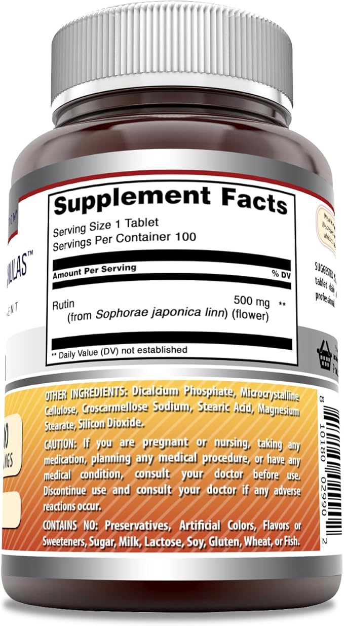 Amazing Formulas Rutin Supplement | 500 Mg | Tablets | Non-GMO | Gluten Free | Made in USA (3 Pack | 100 Count)