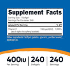 Nutricost Vitamin E 400 IU, 240 Softgel Capsules - Gluten Free, Non-GMO
