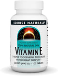 Source Naturals Vitamin E, 400 iu Fat-Soluble Antioxidant - 100 Tablets