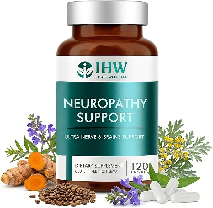 IHW Nerve Savior for Neuropathy, 120 Capsules Neuropathy Supplements, with 600 Mg Alpha Lipoic Acid & B Vitamins, Fortifying Nerves in Fingers, Hands, Toes, & Feet, Peripheral Relief Support