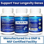 Genex Formulas NMN Supplement 250mg (3 Pack) - 99% Pure Shelf Stabilized Capsules for Increasing NAD Levels, DNA Repair, & Healthy Aging, GMP Certified, 90 Day Supply