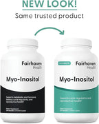 Fairhaven Health Myo-Inositol Supplement for Women and Men | Vitamin B8 2000mg | Vegan Inositol Powder Capsules | Gluten, Dairy and Soy Free | 240 Myo Inositol Capsules