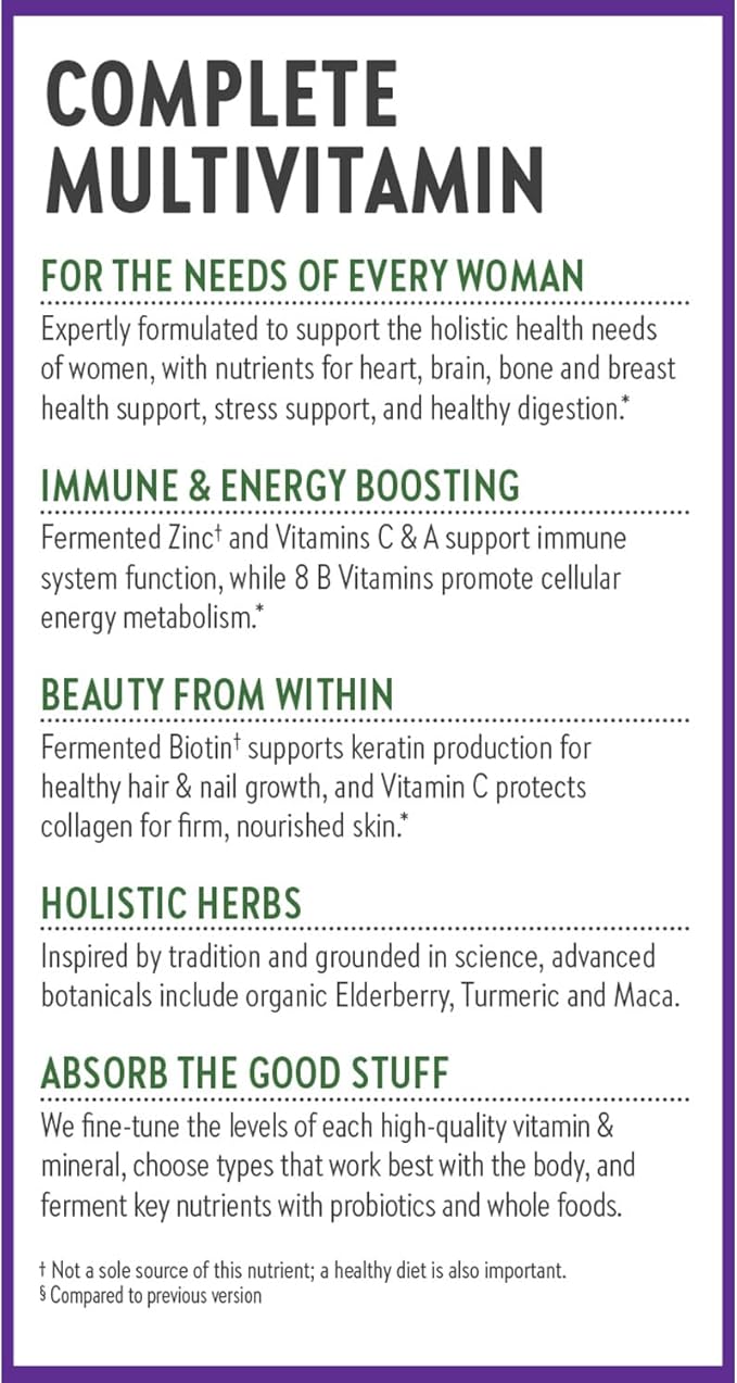 New Chapter Women’s Multivitamin, Iron, B6, B12, Biotin for Hair Growth, D3, Vit C, Zinc for Immune & Stress Support, Gentle on an Empty Stomach, One Daily, Non-GMO, Gluten-Free, 18+, 96 Tablets