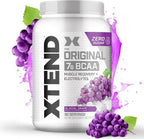 Xtend Original BCAA Powder, 7g BCAAs and 2.5g L-Glutamine for Muscle Recovery Hydration and Lean Muscle, Sugar Free Intra and Post Workout Drink with Electrolytes, Glacial Grape, 90 Servings