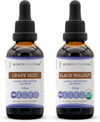 Secrets of the Tribe Grape Seed and Black Walnut Liquid Extract (2 pcs.) | Alcohol-Free Tinctures | Grape (Vitis vinifera) Dried Seed and Black Walnut (Juglans nigra) Dried Hull (2x2 fl oz)