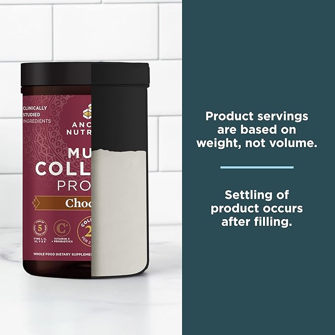 Ancient Nutrition Hydrolyzed Collagen Peptides Powder with Probiotics, Chocolate Multi Collagen Protein for Women and Men with Vitamin C, 40 Servings, Supports Skin and Nails, Gut Health, 16.65oz