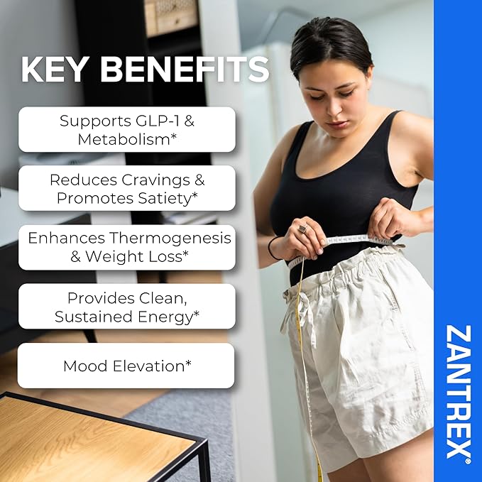 Zantrex Blue Energy & Thermogenesis Boost Energy | Weight Loss Supplement for Appetite Control, Increased Calorie Burn and Supports GLP-1 Levels | 120 Capsules