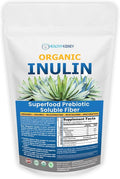 Organic Inulin Powder (16oz/1lbs) Gentle Agave Inulin Prebiotic Soluble Fiber Supplement for Digestive Support, Gut Health, Vegan Baking, Smoothies & Drinks