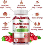 Magnesium Citrate Supplements for Women/Men, Magnesium Citrate 400mg with Vitamin D3, Vitamin B6 and Cranberry Extract High Absorption, Improved Night Quality Muscle & Bone, 90-Count, 45 Days Supply