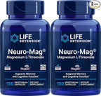 Life Extension Neuro-Mag 150 Vegetarian Capsules (Pack of 2), Magnesium L-Threonate, Magtein Supplement