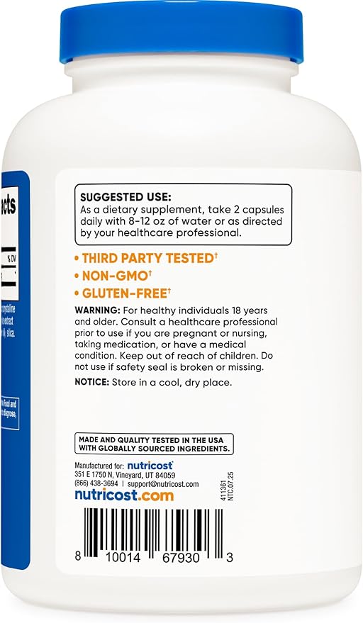 Nutricost L-Carnitine Tartrate 1,000mg, 240 Capsules - 500mg Per Capsule, 120 Servings