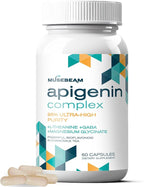 Apigenin Supplement for Rest and Relaxation Support - 50mg Apigenin per Capsule with Magnesium Glycinate 275mg L-Theanine 100mg GABA 100mg - 98% Ultra-High Purity
