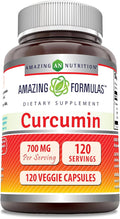 Amazing Formulas Curcumin | 700 Mg | 120 Veggie Capsules | 95% Curcuminoids | Turmeric Root Extract Supplement | Non-GMO | Gluten Free | Made in USA