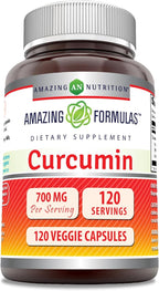 Amazing Formulas Curcumin | 700 Mg | 120 Veggie Capsules | 95% Curcuminoids | Turmeric Root Extract Supplement | Non-GMO | Gluten Free | Made in USA