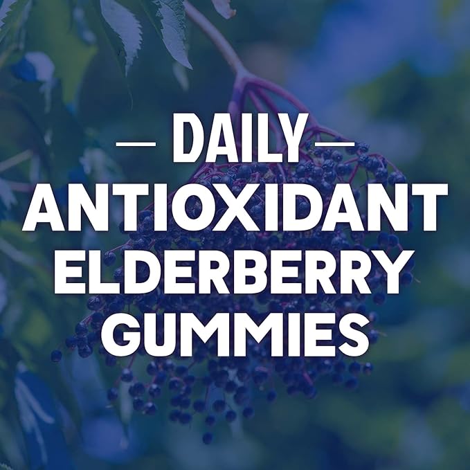 Elderberry Immune Support Gummies - 3X Strength Sambucus Elderberry Gummy with Vitamin C, D3 & Zinc - Nature’s Black Elderberry Extract - Immune Support Supplement for Adults & Kids - 60 Gummies