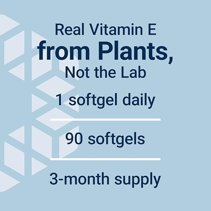 Life Extension Super Vitamin E, 268 mg (400 IU), Non-Synthetic Vitamin E Supplement Promotes Whole-Body Health, Gluten-Free, Non-GMO, 90 softgels