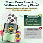 Saw Palmetto Gummies for Men – 600mg Extra Strength DHT Blocker with Biotin, Pumpkin Seed – Supports Prostate Function, Urinary Flow & Hair Regrowth Supplement, 60 Passionfruit-Dragonfruit Gummies